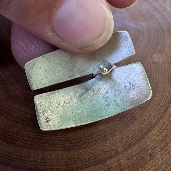 Lynda Fullerton & Bahr Sterling Silver Pearl Pierced Earrings Statement Asian - Picture 7 of 9